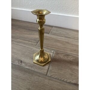 Vintage MCM Mid Century Solid Brass Candle Stick Holder 10.25" Tall India